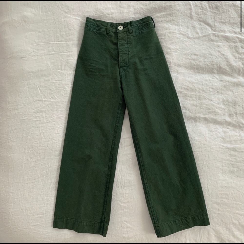Jesse Kamm Sailor Pants in Olive Green